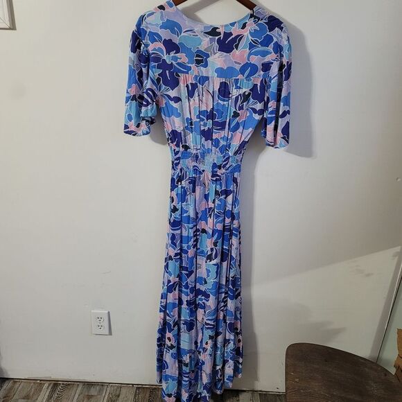 Anthropologie Abel The Label High-low Maxi Dress Tropical Violet Size Small - Picture 9 of 11